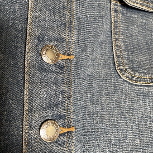 American Eagle Skirt Womens 12 (33) Super Stretch Hi Rise A Line Denim Button Up - Picture 3 of 8